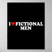 I Love Heart Fictional Men Simple Cute Funny Readi Poster (Voorkant)