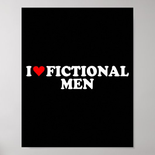 I Love Heart Fictional Men Simple Cute Funny Readi Poster (Voorkant)