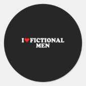 I Love Heart Fictional Men Simple Cute Funny Readi Ronde Sticker (Voorkant)