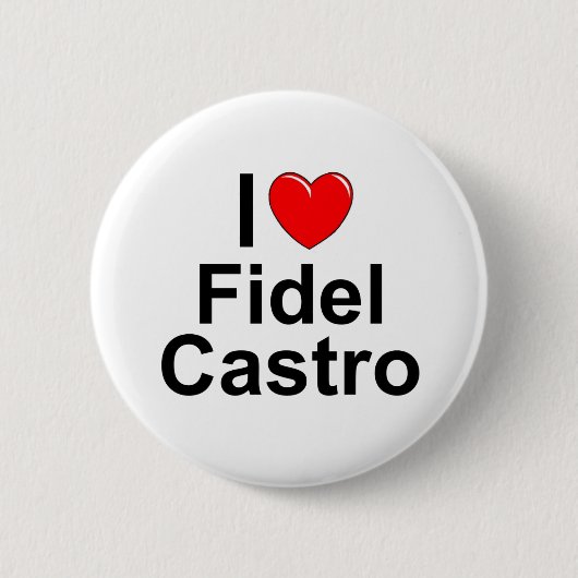 I Love (Heart) Fidel Castro Ronde Button 5,7 Cm (Voorkant)