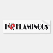 I Love Heart Flamingos - Pink Flamingo Lovers Bumpersticker (Voorkant)