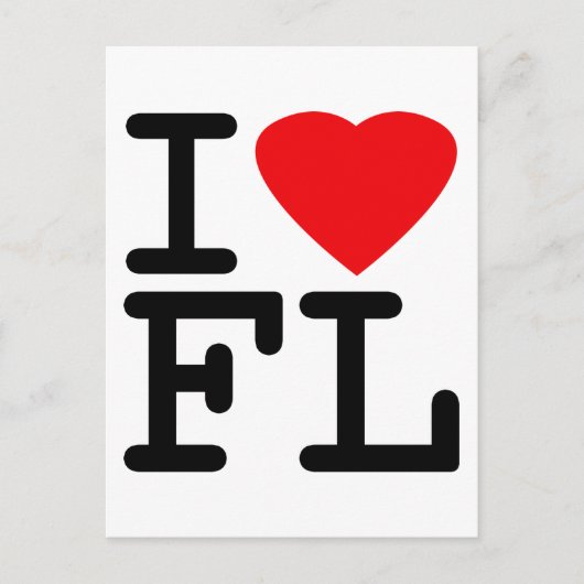 I Love Heart Florida Briefkaart (Voorkant)