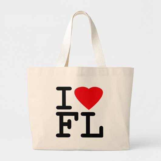 I Love Heart Florida Grote Tote Bag (Voorkant)