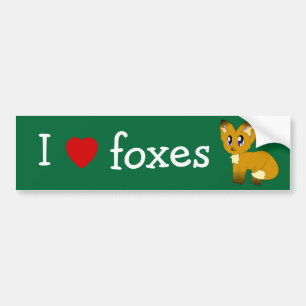 I Love/Heart Foxes Bumperstickers