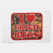 I Love (Heart) Fried Bugs / Eetable Insects Theedoek (Horizontaal)