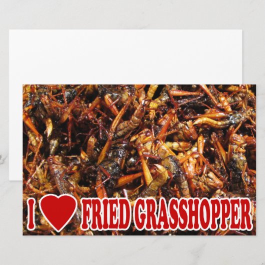 I Love (Heart) Fried Grasshopper Briefpapier (Voorkant / Achterkant)