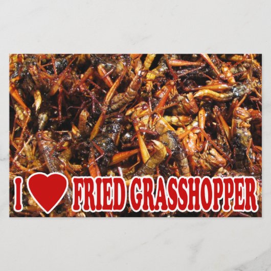 I Love (Heart) Fried Grasshopper Briefpapier (Voorkant)