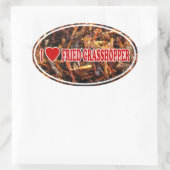 I Love (Heart) Fried Grasshopper Ovale Sticker (Tas)