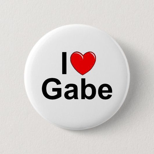 I Love (Heart) Gabe Ronde Button 5,7 Cm (Voorkant)