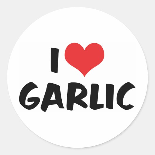 I Love Heart Garlic - Stinking Roos Lover Ronde Sticker (Voorkant)