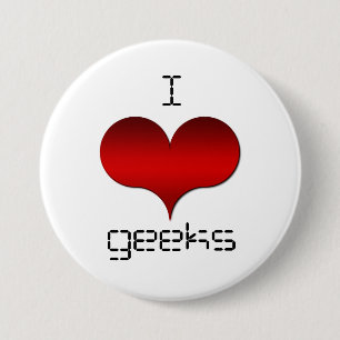 I Love (Heart) Geeks Button