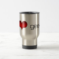 I Love (Heart) Geeks Mok