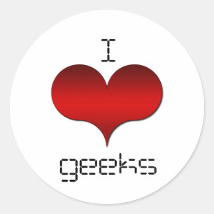 I Love (Heart) Geeks Stickers