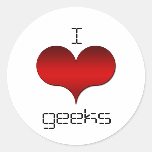 I Love (Heart) Geeks Stickers (Voorkant)