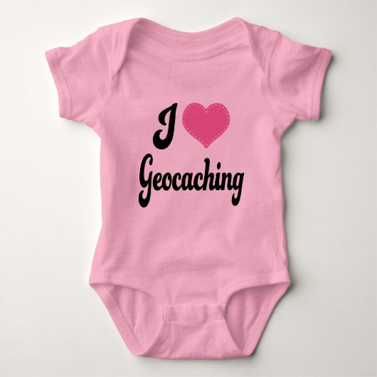 I Love (Heart) Geocaching Romper (Voorkant)