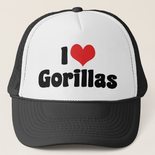 I Love Heart Gorillas - Gorilla Lover Trucker Pet (Voorkant)
