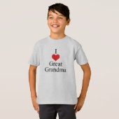 I Love (Heart) Great Grandma T-shirt (Voorkant volledig)