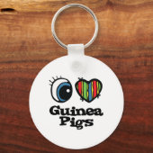 I Love (Heart) Guinee-varkens Sleutelhanger (Voorkant)