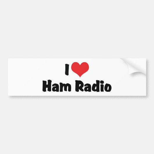 I Love Heart Ham Radio - Amateur Radio Lover Bumpersticker (Voorkant)