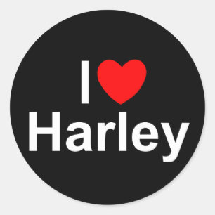 I Love (Heart) Harley Ronde Sticker