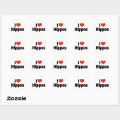 I Love Heart Hippos - Hippopotamus Lover Ronde Sticker (Vel)