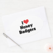I Love Heart Honey Badgers Ovale Sticker (Envelop)