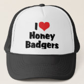 I Love Heart Honey Badgers Trucker Pet (Voorkant)