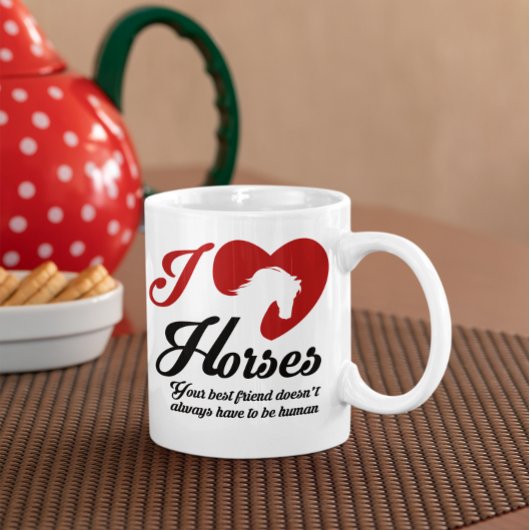 I Love/Heart Horses Koffiemok