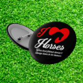 I Love/Heart Horses Ronde Button 5,7 Cm