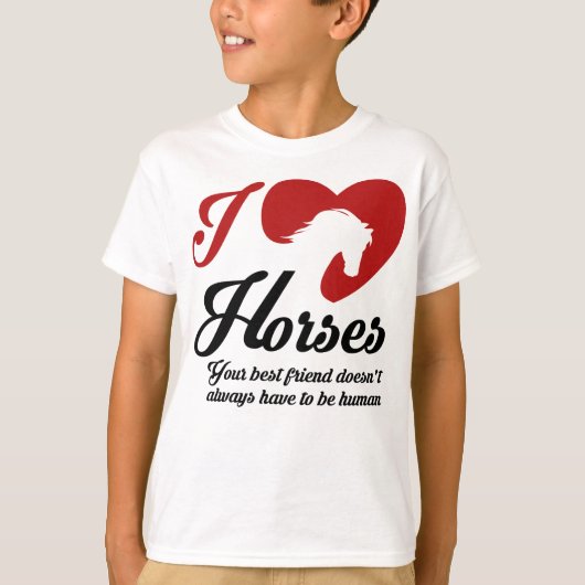 I Love/Heart Horses T-shirt (Voorkant)