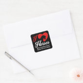I Love/Heart Horses Vierkante Sticker (Envelop)