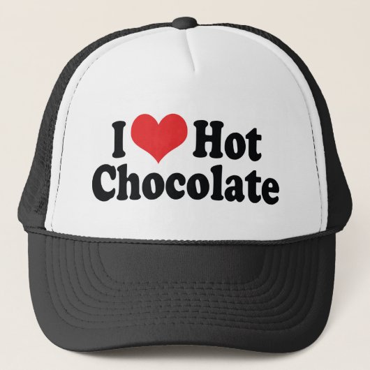 I Love Heart Hot Chocolate - Hot Cocaca Lovers Trucker Pet (Voorkant)