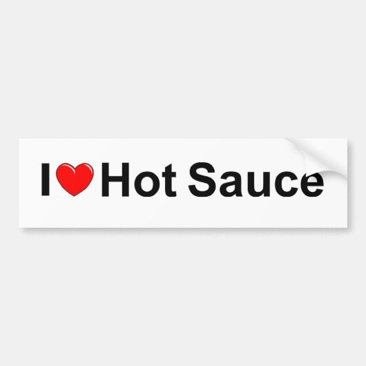 I Love (Heart) Hot Sauce Bumpersticker (Voorkant)