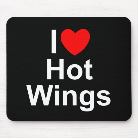 I Love (Heart) Hot Wings Muismat (Voorkant)