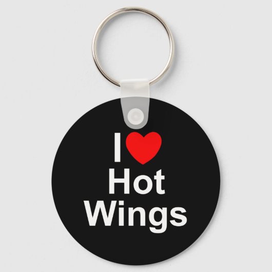 I Love (Heart) Hot Wings Sleutelhanger (Voorkant)
