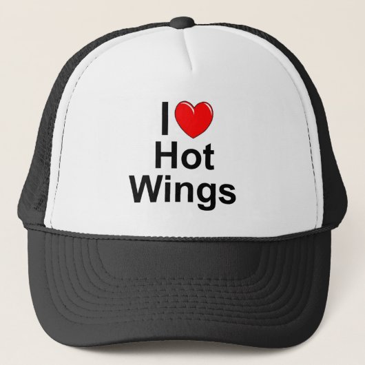 I Love (Heart) Hot Wings Trucker Pet (Voorkant)