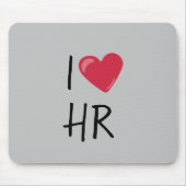 I Love Heart HR Human Resources Kantoor Gift Muismat (Voorkant)