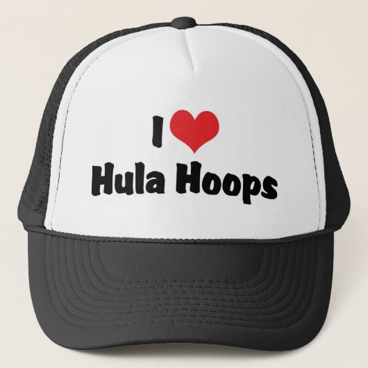 I Love Heart Hula Hoops - Hula Hoop Lover 1950 Trucker Pet (Voorkant)