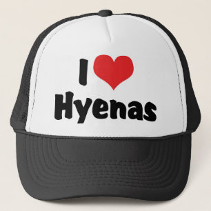 I Love Heart Hyenas Trucker Pet