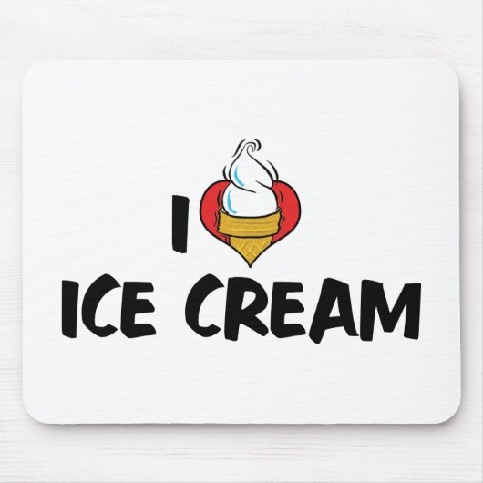I Love Heart Ice Cream Muismat (Voorkant)