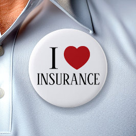I Love Heart Insurance - grappig halloween costuum Ronde Button 5,7 Cm