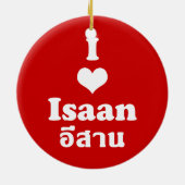 I Love (Heart) Isaan Keramisch Ornament (Achterkant)