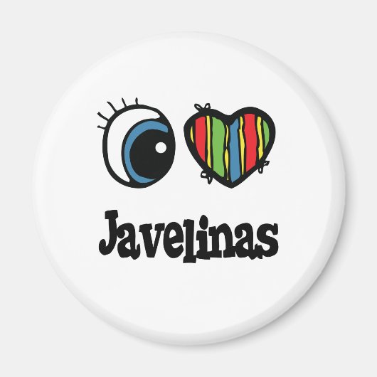 I Love (Heart) Javelinas Magneet (Voorkant)