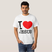 I Love (Heart) Jesus - Red Heart Blak Tet  T-shirt (Voorkant volledig)