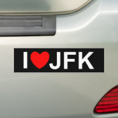 I Love (Heart) JFK Bumpersticker (Op auto)