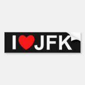 I Love (Heart) JFK Bumpersticker (Voorkant)
