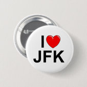 I Love (Heart) JFK Ronde Button 5,7 Cm (Voorkant /achterkant)