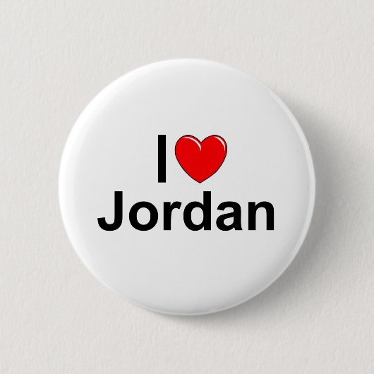 I Love (Heart) Jordan Ronde Button 5,7 Cm (Voorkant)
