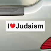 I Love (Heart) Judaism Bumpersticker (Op auto)