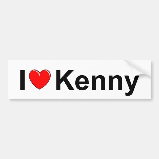 I Love (Heart) Kenny Bumpersticker (Voorkant)